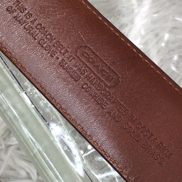 Coach Vintage Brown Leather Belt 8500 L Solid Brass Buckle Handcrafted - Picture 8 of 10